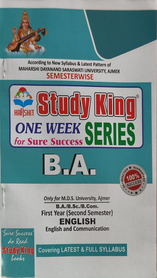 B.A./B.Sc./B.Com. Second Semester English ONE WEEK SERIES 2024